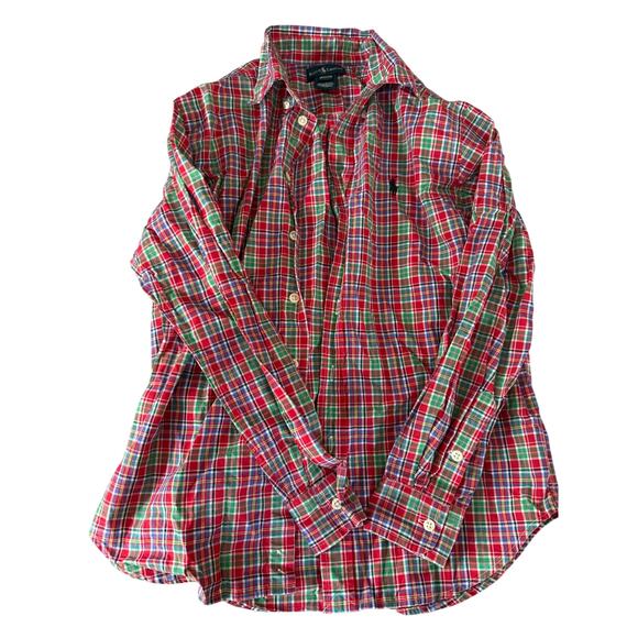 Ralph Lauren red Plaid Shirt size 12-14 - Picture 1 of 3